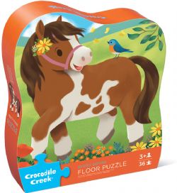 CROCODILE CREEK CASSE-TÊTE 36 PIÈCES PLANCHER - BOÎTE SILHOUETTE DE PETITS PONEYS